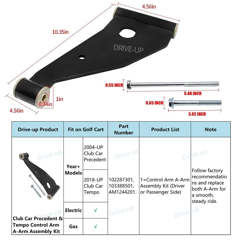 DRIVE UP Club Car Control a Arm, Control Arm for