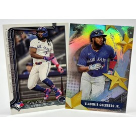 (2) Vladimir Guerrero Jr. Baseball Cards 2025 Topps Series 1 Base #163 & Stars of Baseball #SMLB-7