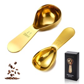 2 Pieces Coffee Measuring Spoons，Stainless Steel Dosing Spoon， Measuring Spoon with Short Thick Handle ，Teaspoon Measuring Spoons，for Coffee, Tea, Sugar, Flour (15ml, 30ml)