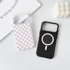 Lovmooful Magnetic foriPhone 17 Pro Max Case Lattice Plaid-Khaki&White