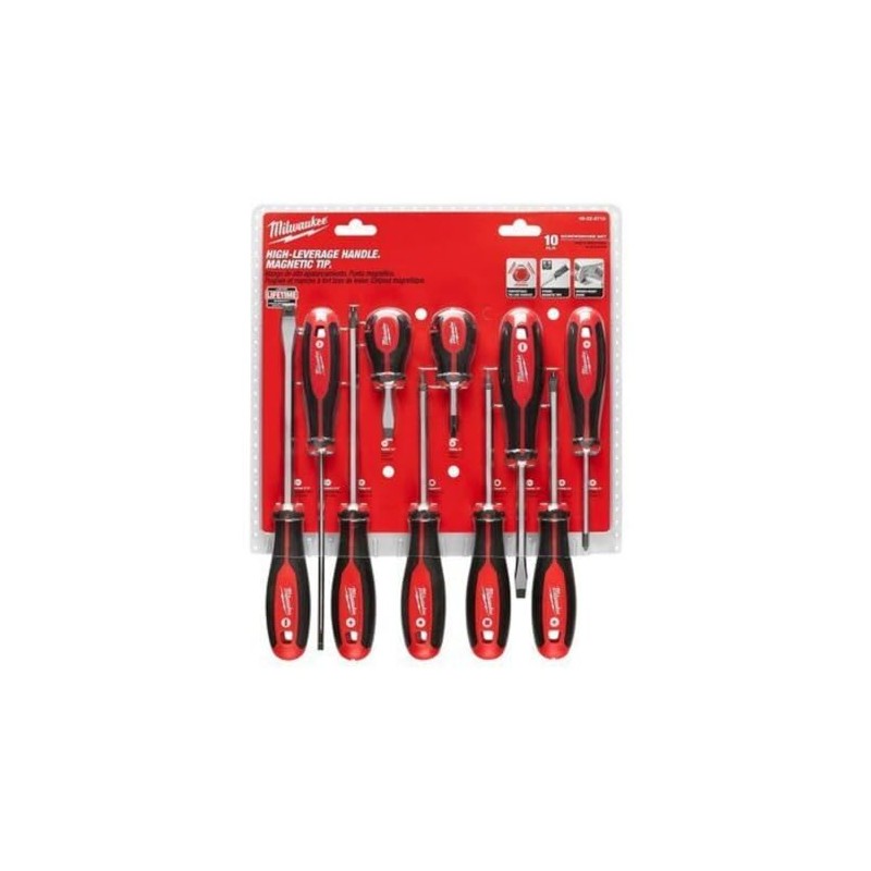 TWQBHSH For Milwaukee Tool 48-22-2710 Screwdriver Set (10-Piece), Red