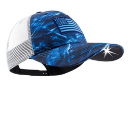 LED Hat Light - POWERCAP Baseball Cap with Light Built in - LED Cap Visor Light with Bright Headlight and IPX4 Rating. Mossy Oak Elements Mesh - (HLCR-0982)