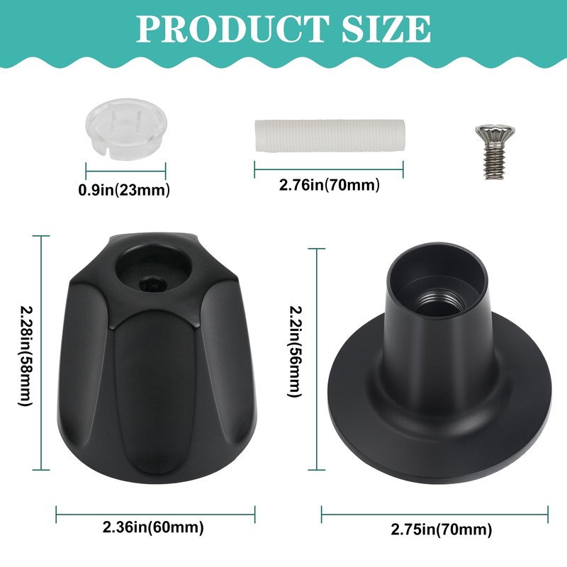 3 Piece Metal Shower Knob Replacement Compatible with Price Pfister