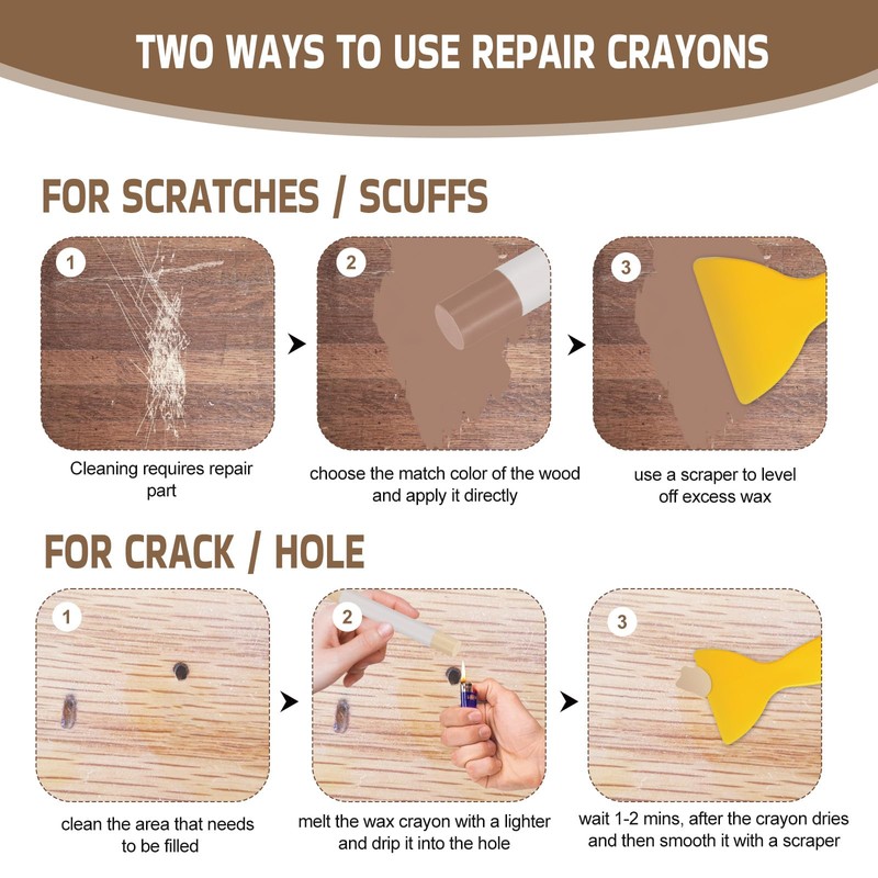 atnayo 11 Pcs Laminate Repair Kit, Light to Dark Brown