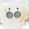 Van Gogh Starry Night Inspired Earrings - Gold Finish with