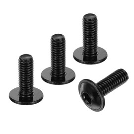 uxcell 100Pcs M3-0.5x8mm Flanged Button Head Socket Cap Screws, 304 Stainless Steel Socket Drive Fasteners Bolts, Fully Thread Machine Screws, Black