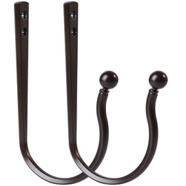 Mayrhyme Mini Ball Curtain Holdbacks 4 Pack,Solid Zinc Alloy Wall Mounted Curtain Tiebacks & Hooks, Unique Shape Curtain Holders， Modern Curtain Pull Backs for Drapes, Curtains,Dark Bronze