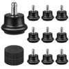 Pisman Bell Glides Replacement for Office Chairs or Stools - Convert Swivel Casters to Fixed Stationary Wheels, Short Profile with Self-Adhesive Felt Pads (10Pcs)