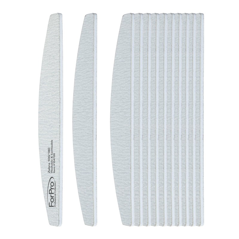 ForPro Professional Collection Half Moon Foam Boards, Zebra, 100/180 Grit,