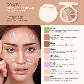 Colour Tattoo Concealer and Corrector Palette, Full Coverage Waterproof Makeup for Dark Circles and Bruise Cover Up. Multi-Use Color Pot Design Ideal for Face and Undereye Correction.