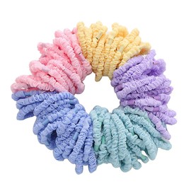 SHTGOI 5 Pieces Women's Hair Scrunchies Satin Silk Scrunchies Colourful Hair Bands Elastic Bands Ponytail Holder Thin Cable Scrunchie Hair Accessories Set for Girls Women Ponytail Mixed Colours