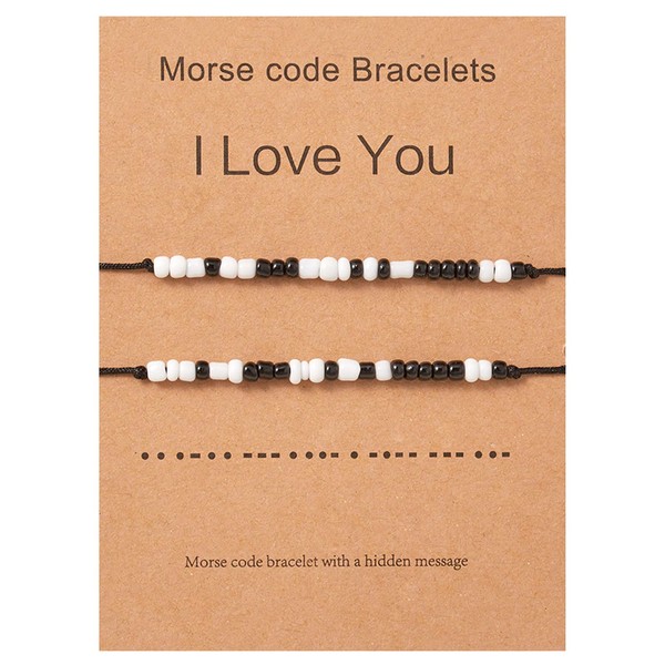 2 Pieces Morse Code Bracelet Couple Bracelet Secret Message Friendship