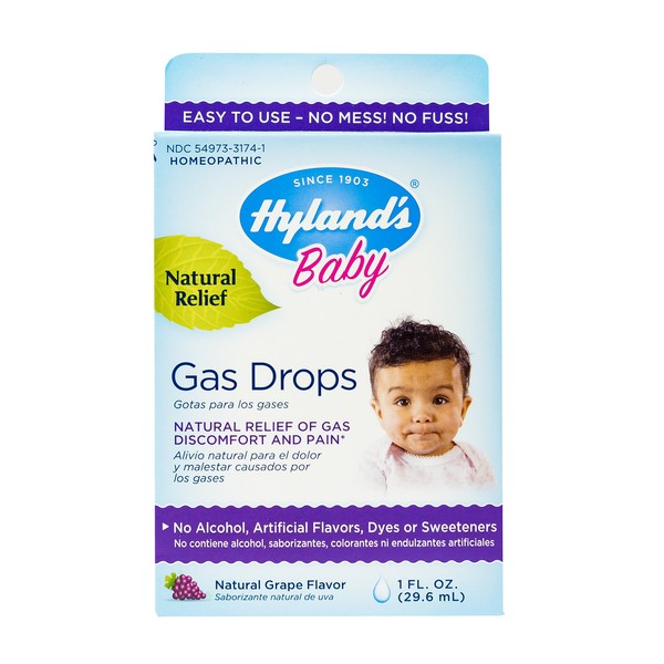 Gas Drops for Babies, Hyland's Baby, Natural Gas Relief, Grape Flavor, 1 Fl Oz