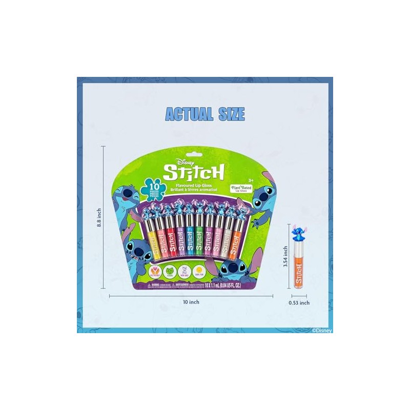 Stitch Brillo Labial Vegetal 10 pzas Niñas Regalo Fiesta