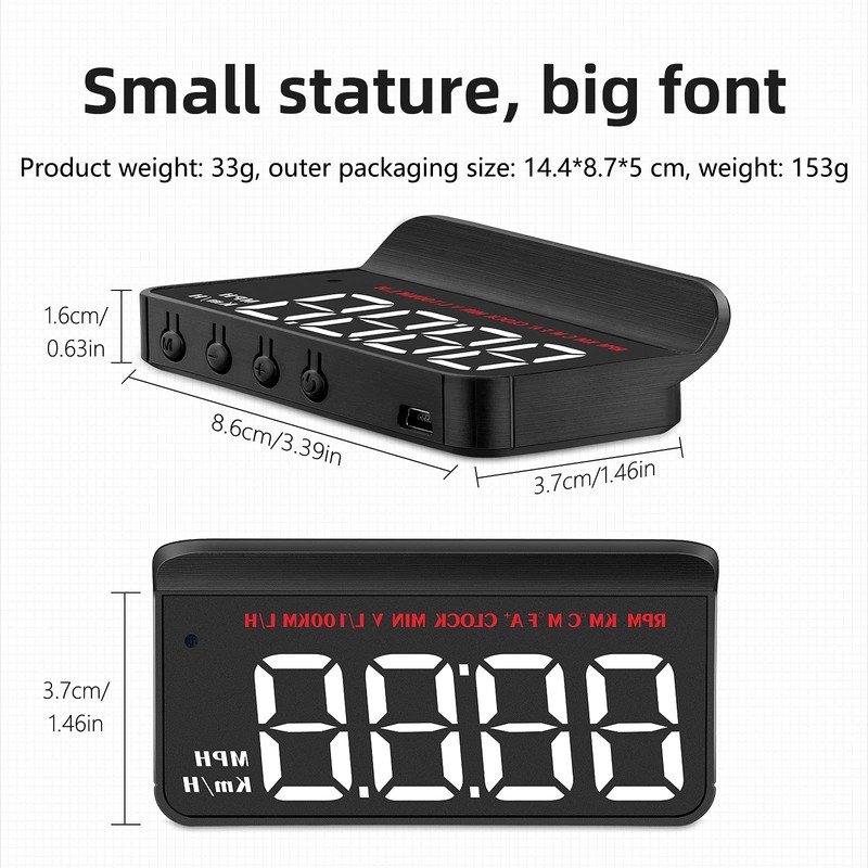 wiiyii HUD Car Head Up Display,GPS speedometer for car with