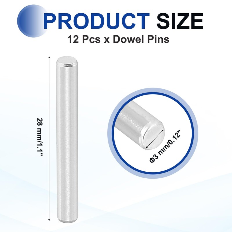EILGREE 12 Pcs 3 x 28 mm 316 Stainless Steel