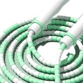 Cuerda de Saltar Segmentada Cuerda de Saltar de Plástico PP Flexible con Cuentas Desenredada Ajustable para Niños (Verde)