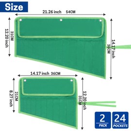 WISEPRO 2 PCS Wrench Roll up Pouch, 14 & 10 Pockets Wrench Organizer Pouch with Hanging Rings, Portable Roll Tool Storage Bag for Mechanics, Electricians, Carpenters