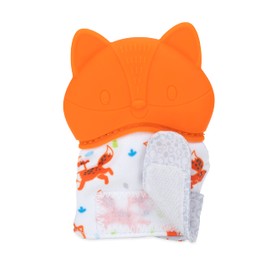 Nuby Happy Hands Silicone Teething Mitten - BPA-Free Baby Teething Toy - 3+ Months - Fox