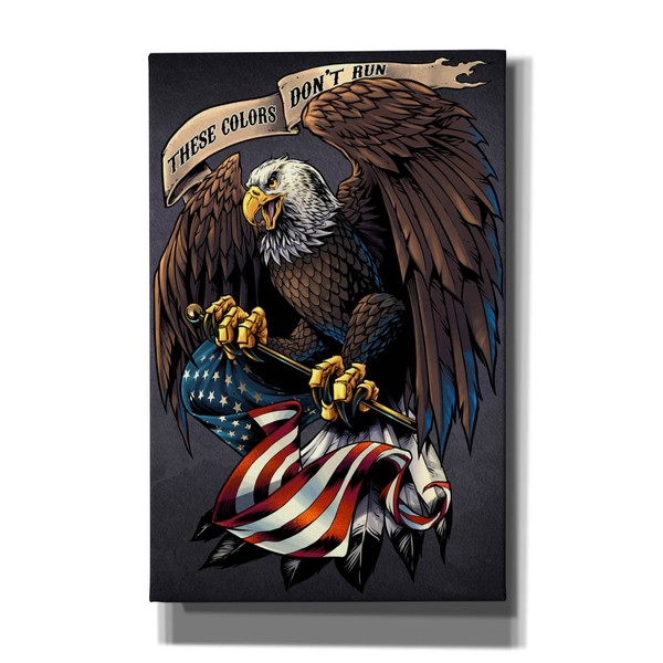 Epic Graffiti 'Eagle Holding Flag' by Flyland Designs, Canvas Wall