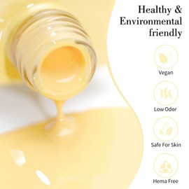 CANNI Pastel Yellow Gel Polish - 1Pcs High Gloss Soak Off U V Gel Nail Polish for French Nail Manicure Salon DIY