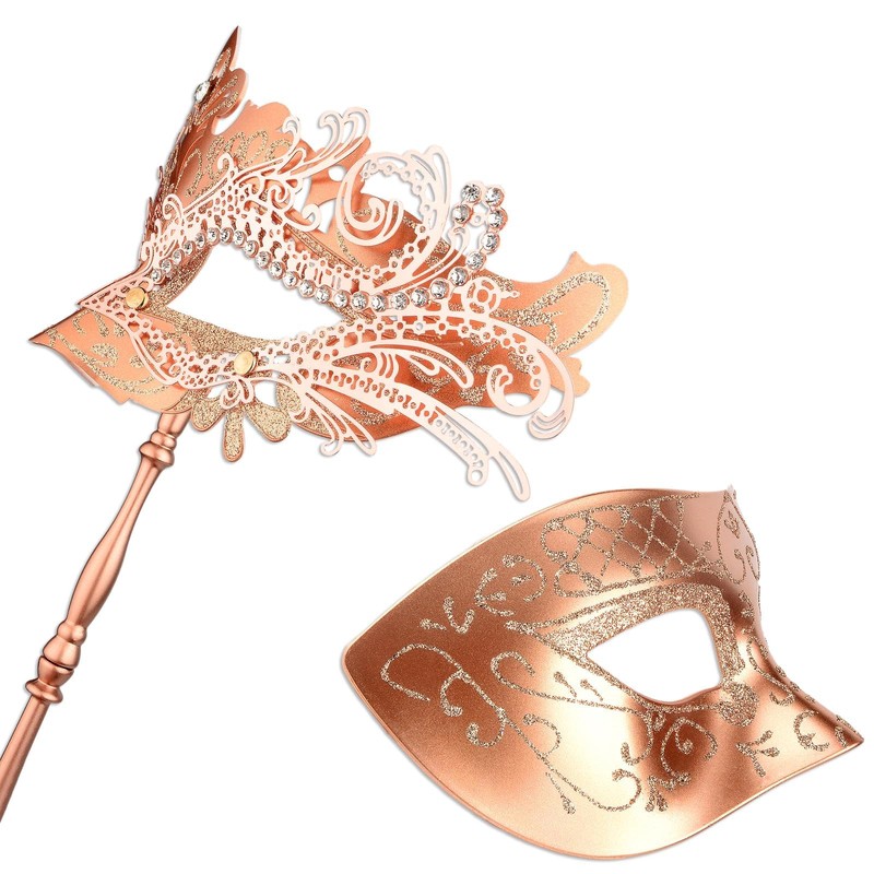 Masquerade Mask for Couple, Mardi Gras Deecorations Venetian Masks with