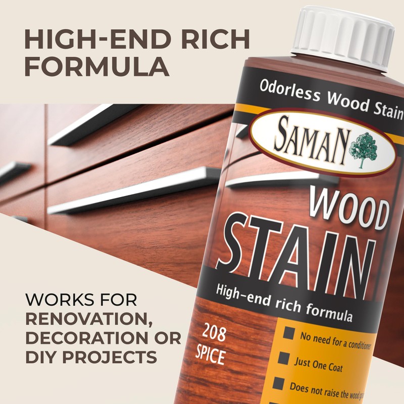 SamaN Interior Water Based Wood Stain - Natural Stain for