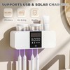 Smart Wall-Mounted Toothbrush Holder with Solar Charging, 4 Brush Slots