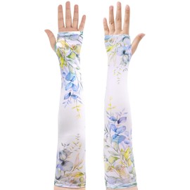 Haakong 1 Pair Gardening Sleeves for Women Anti-Scratch Sun Protection Cooling Arm Cooling Sleeves for Gardening Thorn Proof Garden for Women Men with Thumb Hole Outdoor Activities