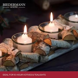 Biedermann & Sons Oyster Glass Tealight and Votive Candle Holders, Clear, 2 x 2 Inch - Set of 12