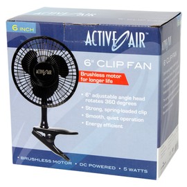 Active Air 5W Ultra Quiet Brushless Clip Fan, 6" | Hydrofarm