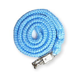 Lead Rope with Panic Hook, for Horses, Ponies, Shetty, Donkey, Tie Rope in Many Stylish Designs, Length 1.60 m (Light Blue)