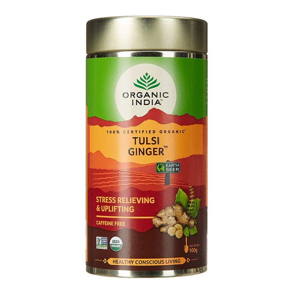 Organic India Tulsi Loose Leaf Ginger Tea - 100gm Loose Leaf