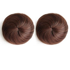 HSPCYGG 2PCS Hair Buns Hair piece Fake Bun Extension Features 4 IN In Diameter Donut Wig Hair Extension For Women&Grils Hairpiece Ballerina Knoten Donut Bun Topknot Scrunchie (Light Brown)
