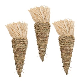 Levemolo 3Pcs Carrot Shaped Bunny Chew Durable Chinchilla Chewing Props for Small Pets Tooth Cleaning Fun Playtime for Rabbits and Hamsters