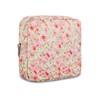 AMZMA Small Floral Quilted Makeup Bag, Coquette Aesthetic Travel Toiletry