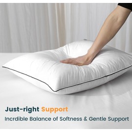 Premium Luxury White Down Fiber Pillow - Ultra-Soft, Hypoallergenic, Hotel Quality for Optimal Comfort and Support - 1 Pack,King Size (20" x 36")