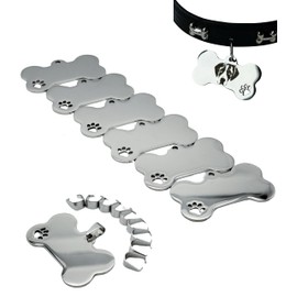 Blank Dog Tags 10PCS Stainless Steel Blank Bone Shape Dog Tags Pet Tags Pet ID Tags for Dogs Sublimation Dog Tags Blanks Laser Engraving Blanks Metal 1.9 x 1inch