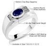 Gem Stone King Men's 925 Sterling Silver Blue Sapphire and