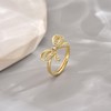 18K Gold Plated Stackable Bow Rings for Women Dainty Adjustable