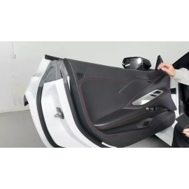 Ynei Fits 2020-2024 Corvette C8 interior Door Panel ABS Carbon Fiber trim Cover Set