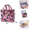 Kwang Min Floral Insulated Lunch Bag for Women,Reusable Lunch Box,Large
