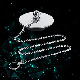 WYANG Tapa de Drenaje Tapón Baño Bañera Cromado Metal sólido Tapón de desecho con Cadena para Accesorios de Fregadero de Cocina