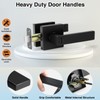 AIKKIL AIKKIL Matte Black Door Handle Interior Knob Keyless Levers