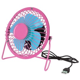 MIK funshopping USB Fan Mini Retro Summer Holidays 14.6 x 15 cm Pink / Blue