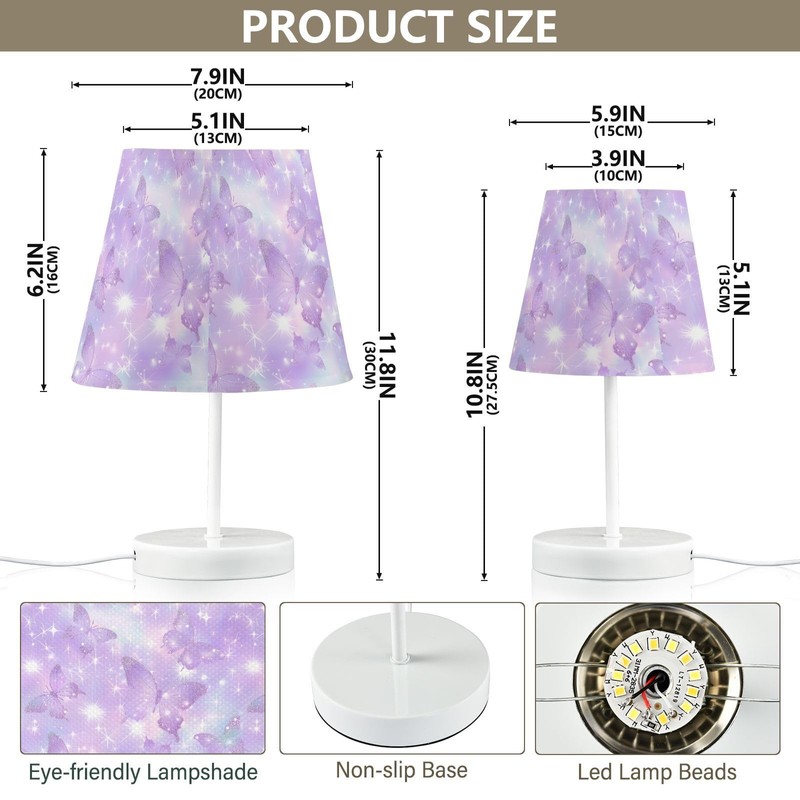 Bedside Lamp Stars and Butterflies Table Lamp Bedroom LED Nightstand
