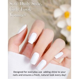 White Pastel Nail Gel Glue Polish, 15ml Spring Summer Solid White Macaron Candy Sweet Color Nude Gel Polish, Soak Off UV/LED Home DIY Gel Polish Mother’s Day Gift for Women-068