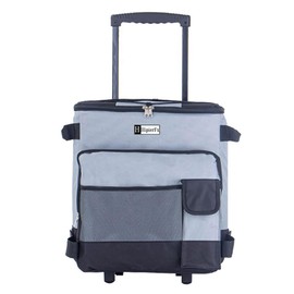 HipierFx Rolling Cooler with Wheels and Handle Portable Collapsible Soft Cooler Bag for Beach Camping Travel Grey