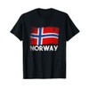 Retro Bandiera Della Norvegia Maglietta