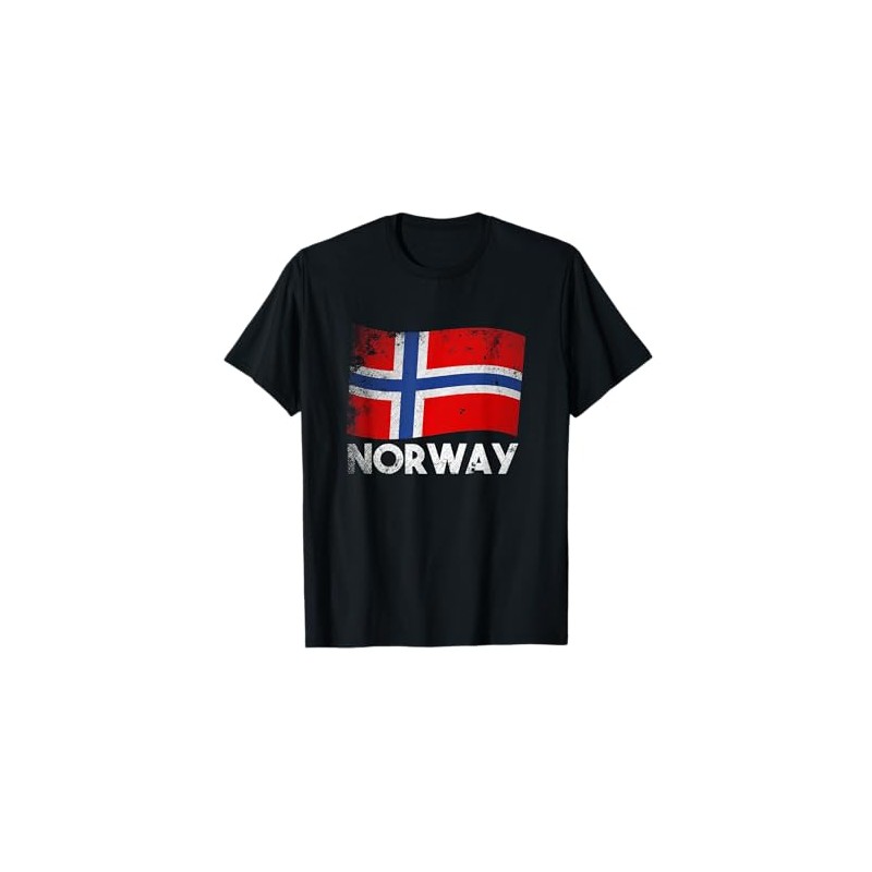 Retro Bandiera Della Norvegia Maglietta
